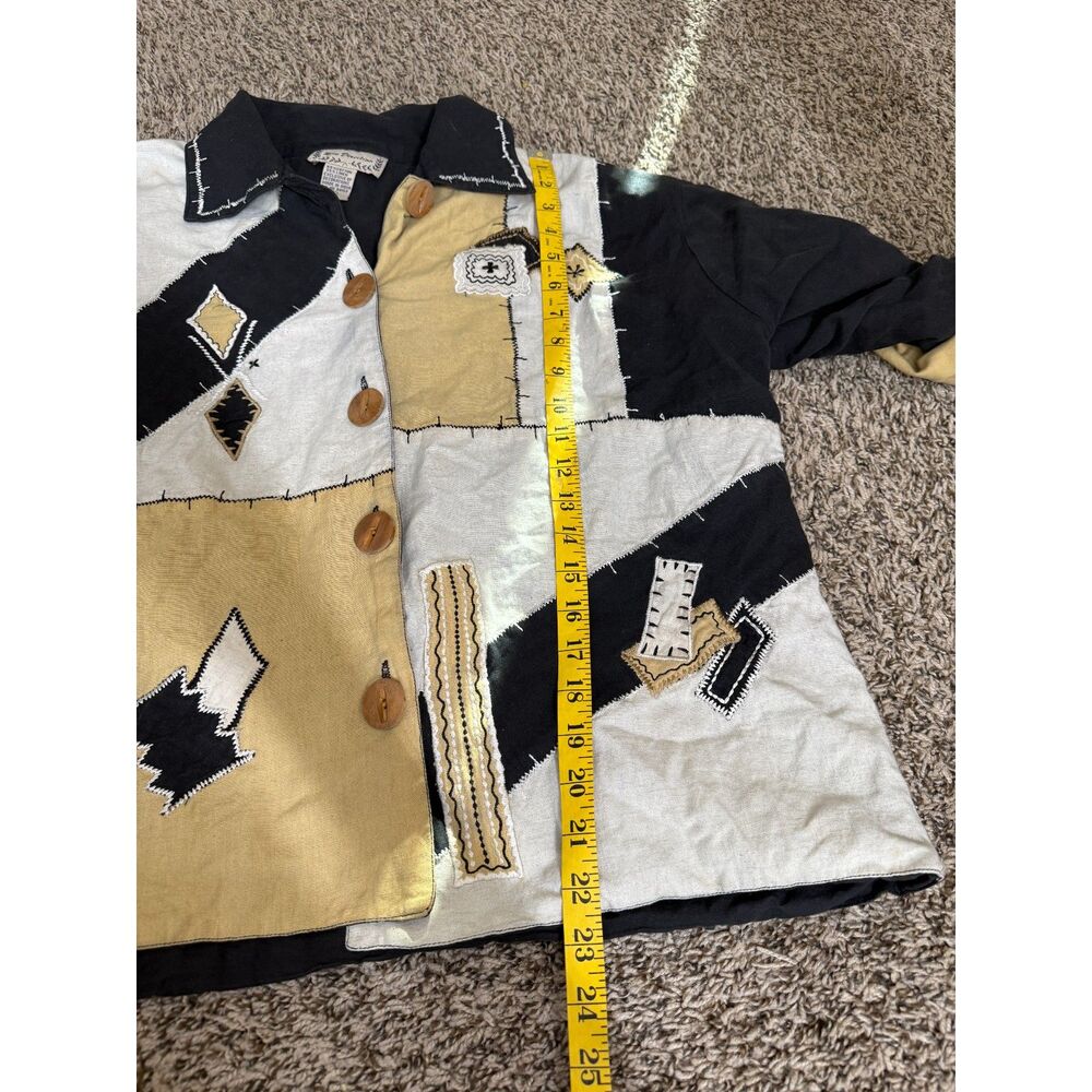 Vintage New Direction Patchwork Artsy Button Up T… - image 7